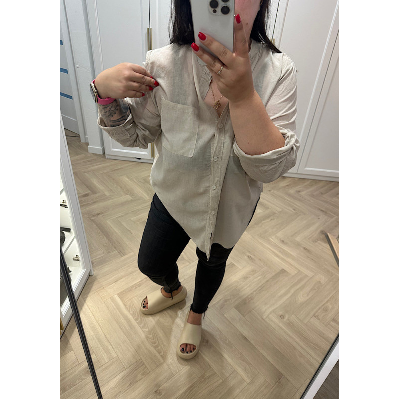 Koszula rozpinana beżowa L/XL